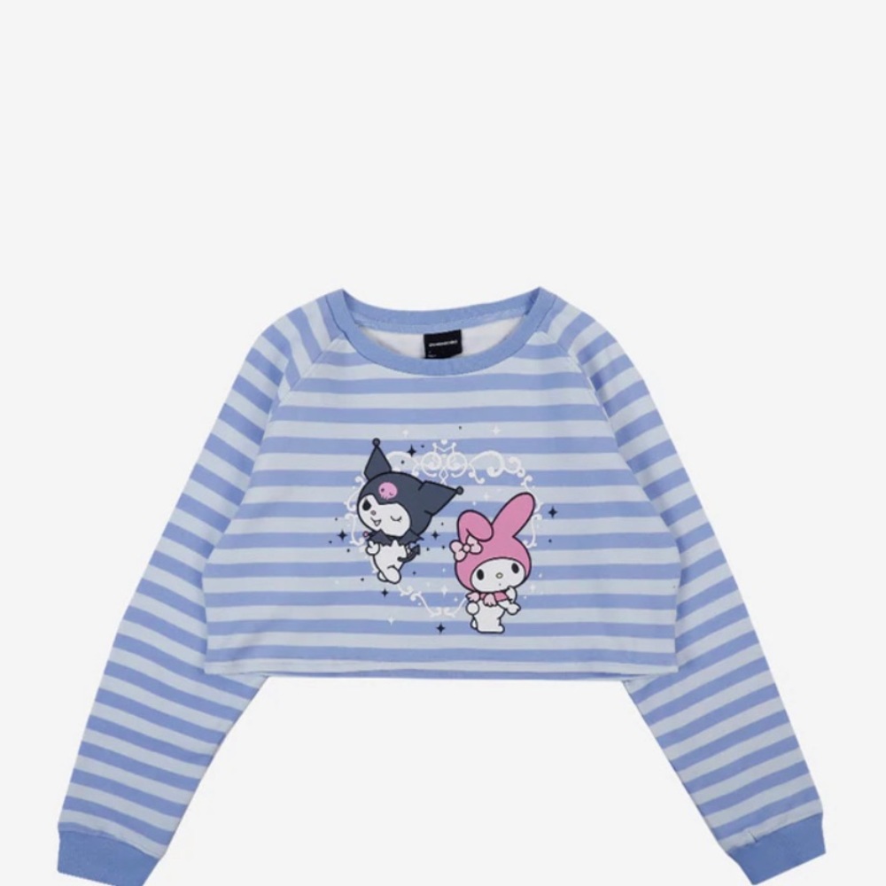 Dumbgood cropped stripped sweatshirt
